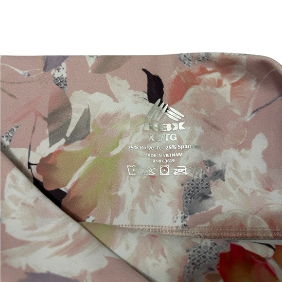 RBX Women's Size XL Floral Print Cropped High Waist Yoga Athletic Leggings Pants - Picture 4 of 8